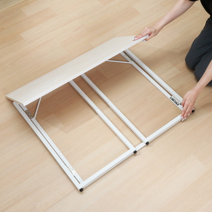 フォールディングデスク WH ホワイト 幅800×奥行400×高さ720mm 折りたたみ 折り畳み fj-73650の画像