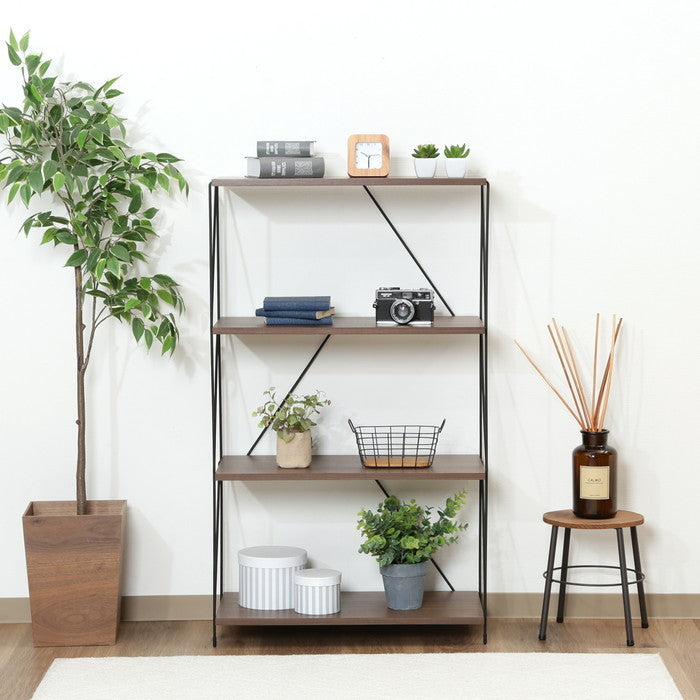 EZBOワイヤーラック4段 60幅 MBR ミドルブラウン 幅620×奥行310×高さ1039mm fj-77543の画像