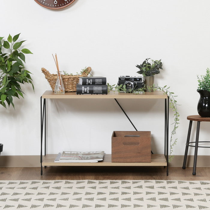 EZBOワイヤーラック2段 60幅 OAK NA オークナチュラル 幅620×奥行310×高さ387mm fj-77559の画像