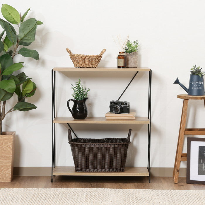 EZBOワイヤーラック3段 60幅 OAK NA オークナチュラル 幅620×奥行310×高さ712mm fj-77561の画像