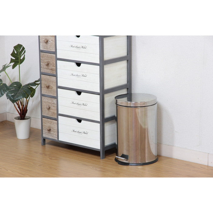 ステンレス ごみ箱 ゴミ箱 ダストボックス ラウンドペダルペール 20L 310×360×445 fj-78833の画像