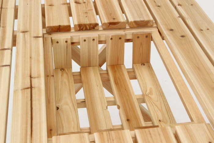 BBQ テーブル&ベンチセット コンロスペース付 NA 1200×750×650 fj-84524の画像