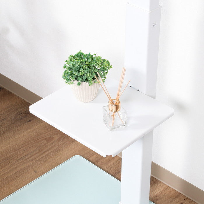 ガラステレビ台 TV台 テレビスタンド WH LDT03-17FS ホワイト 幅650×奥行400×高さ1460mm fj-85983の画像