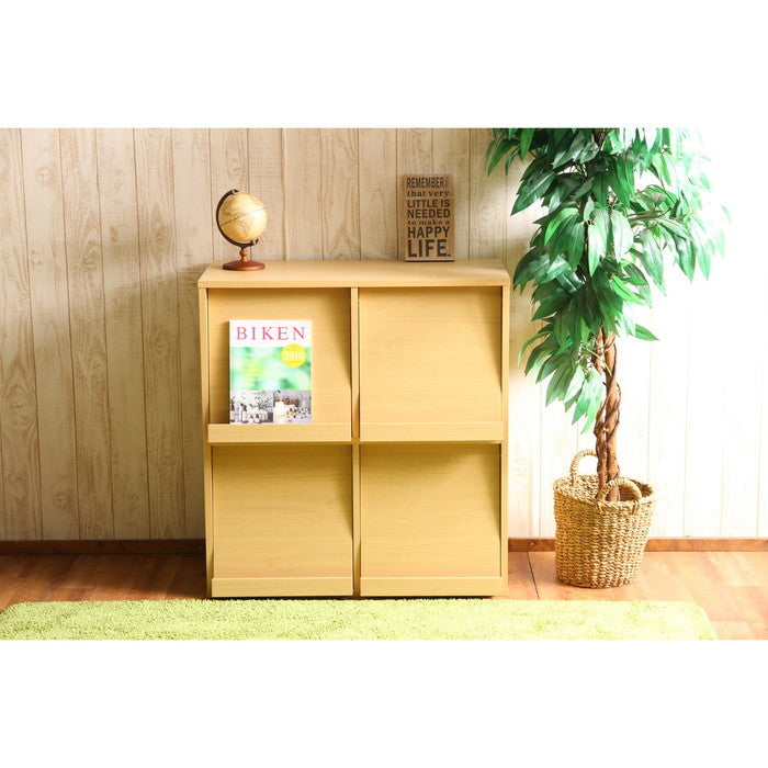 ディスプレイラック 4マス ナチュラル DP8085NA fj-86033の画像