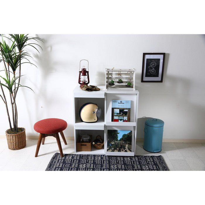 ディスプレイラック 4マス ホワイト DP8085WH fj-86034の画像