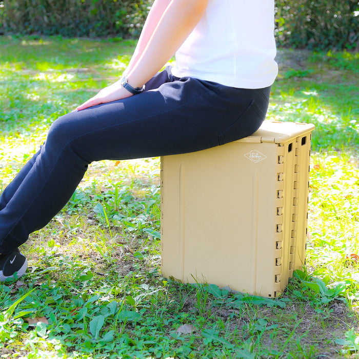 フォールディングストレージスツール ST04 BE ベージュ 幅320×奥行275×高さ375 折りたたみ 折り畳み fj-86102の画像