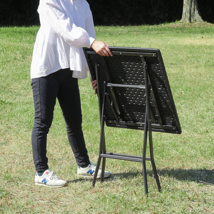 テーブル&チェア 3点セット BK ラタン調 FB-6241 ブラック 幅0×奥行0×高さ0mm fj-87508の画像