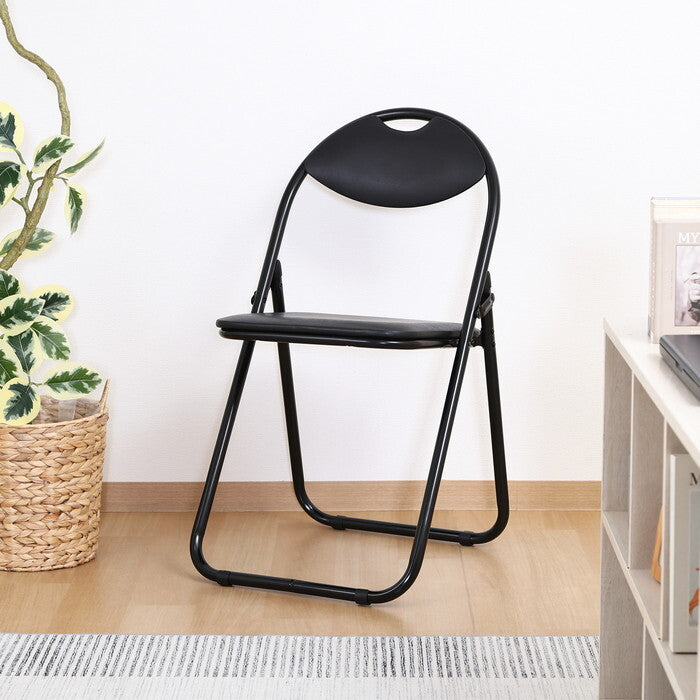 会議イス パイプ オールブラック ブラック 完成品 W450×D470×H795mm 3.7kg fj-89023の画像