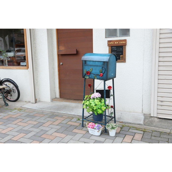 メールボックス ローズ横型 ブルー XBDT683 fj-96760の画像