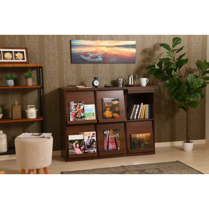 ディスプレイラック 120幅 ミディアムブラウン RG-1285DP fj-98798の画像