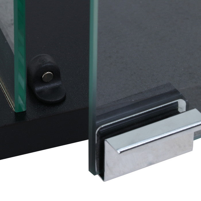 ガラス コレクションケース3段 クリア ブラック 425×365×850 fj-99475の画像