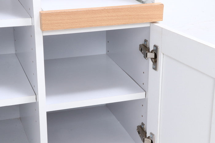 キッチンカウンター サージュ WH×NA 60幅 (96818) ナチュラル×ホワイト 600×395×890 fj-99521の画像