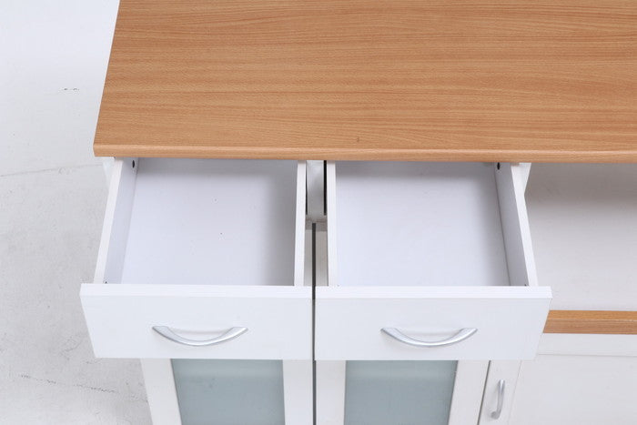 キッチンカウンター サージュ WH×NA 120幅 (96820) ナチュラル×ホワイト 1200×395×890 fj-99523の画像