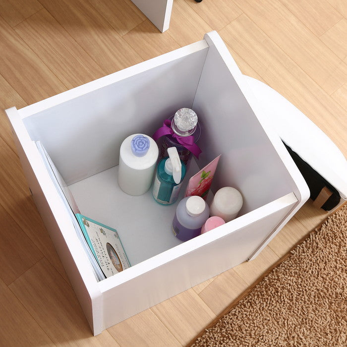 三面鏡ドレッサー WH LEDライト付 ホワイト 600×390×1300 fj-99546の画像