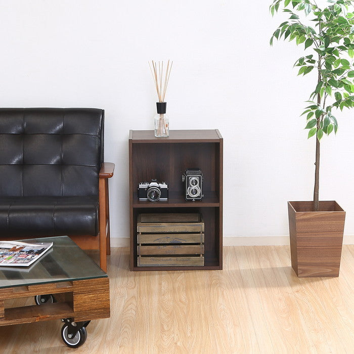 組立簡単 ボックス 2段 MBR ミディアムブラウン 415×290×600 fj-99742の画像