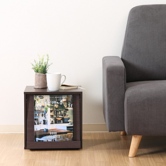 キューブボックス フラップ扉 BR ブラウン 346×293×344 fj-99893の画像