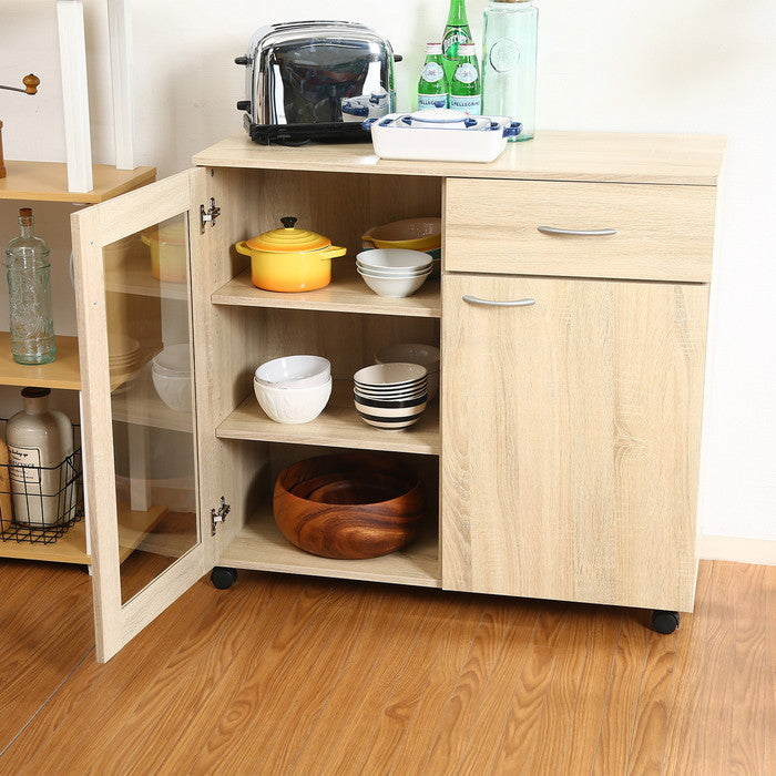 キッチン収納キャビネット 90×40 アンティークホワイト 900×398×840 fj-99903の画像