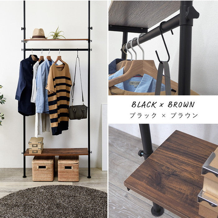 突っ張りハンガーラック KTR-3152 幅90×奥行24×高さ187?264cm hgs-2090929600の画像