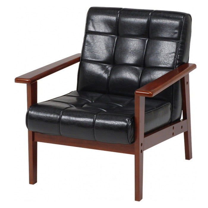 ソファー シャーク1P-BK 幅68×奥行73×高さ74×座面高37cm hgs-2101030600の画像