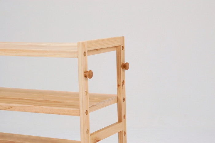 シューズラック MSS-6310 ナチュラル/アイボリー ナチュラル 幅45×奥行28×高さ92cm hgs-2101579300の画像