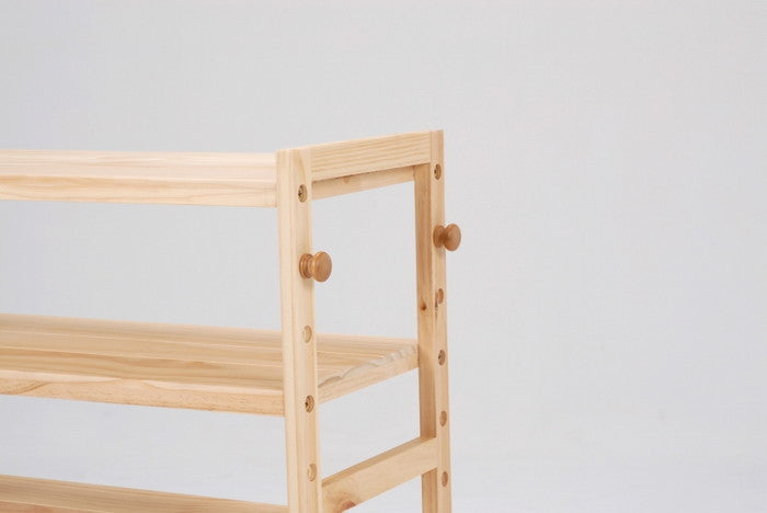 シューズラック MSS-6312 ナチュラル/アイボリー ナチュラル 幅45×奥行28×高さ128cm hgs-2101579500の画像