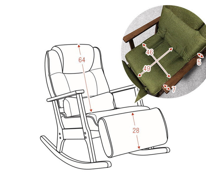 ロッキングチェア LZ-4729 幅59×奥行103?145×高さ90×座面高45cm hgs-2101737200の画像