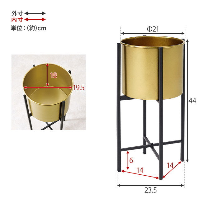 フラワースタンド LCF-4495-GD (約)幅23.5×奥行23.5×高さ44cm hgs-3000000930の画像