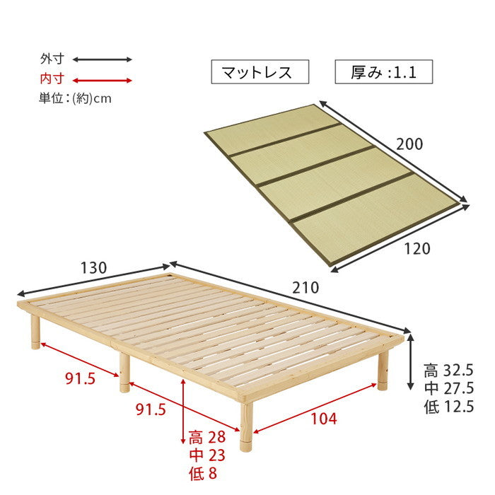 畳セミダブルベッド WB-7717SD-LBRクラマ hgs-3000003113の画像