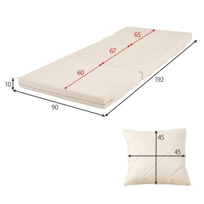 ソファベッド LSF-4886-2P 幅90×奥行81/192×高さ67/10×座面高20/10cm hgs-3000004078の画像