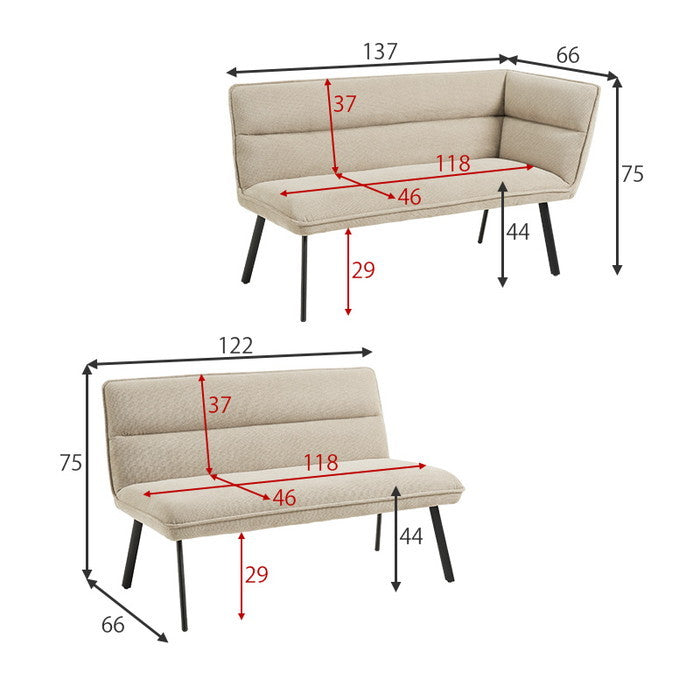 ダイニング 3点セット(左肘) LT-4770ロイス左肘S テーブル: 幅138×奥行80×高さ70cm hgs-3000004106の画像