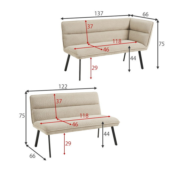ダイニング 3点セット(右肘) KT-3198ロイス右肘S テーブル: 幅115×奥行60×高さ54.5?70.5cm hgs-3000004120の画像