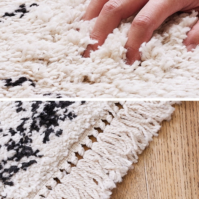 ウィルトンマット BOHO 約40×60cm ベニワレン風 モロッコ風 モロッカン 玄関マット インテリアマット ふかふか シャギー ベルギー製 hig-240623640xの画像