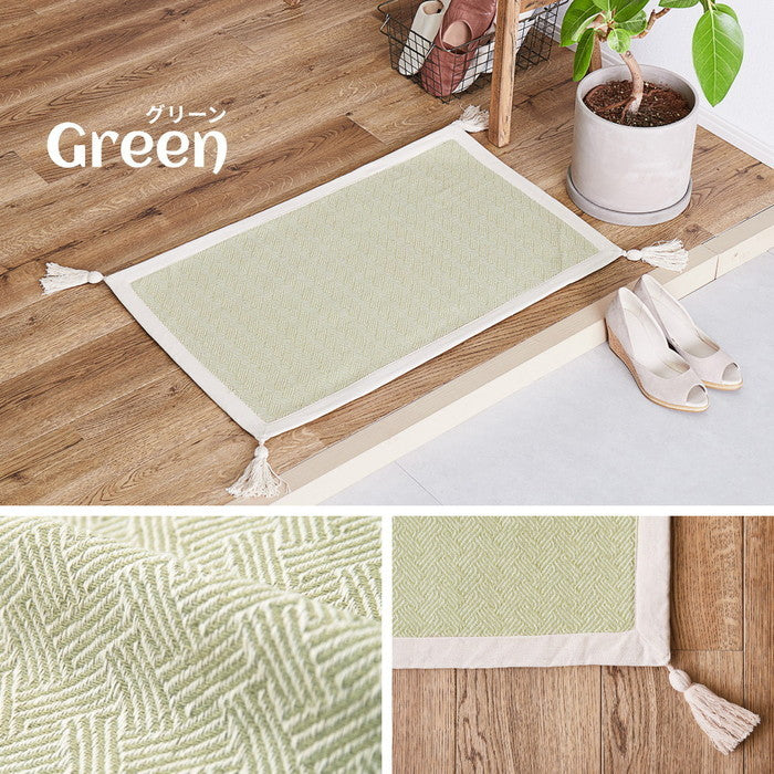 インド綿マット アルト 約50×80cm 洗濯機で洗える ボンディング 玄関マット 滑り止め付き hig-270078941xの画像