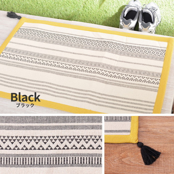 インド綿マット テラ 約50×80cm 洗濯機で洗える ボンディング 玄関マット 滑り止め付き hig-270080541xの画像