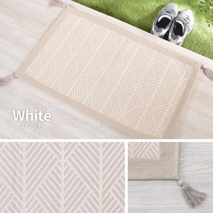 インド綿マット クラック 約50×80cm 洗濯機で洗える ボンディング 玄関マット 滑り止め付き hig-270080641xの画像