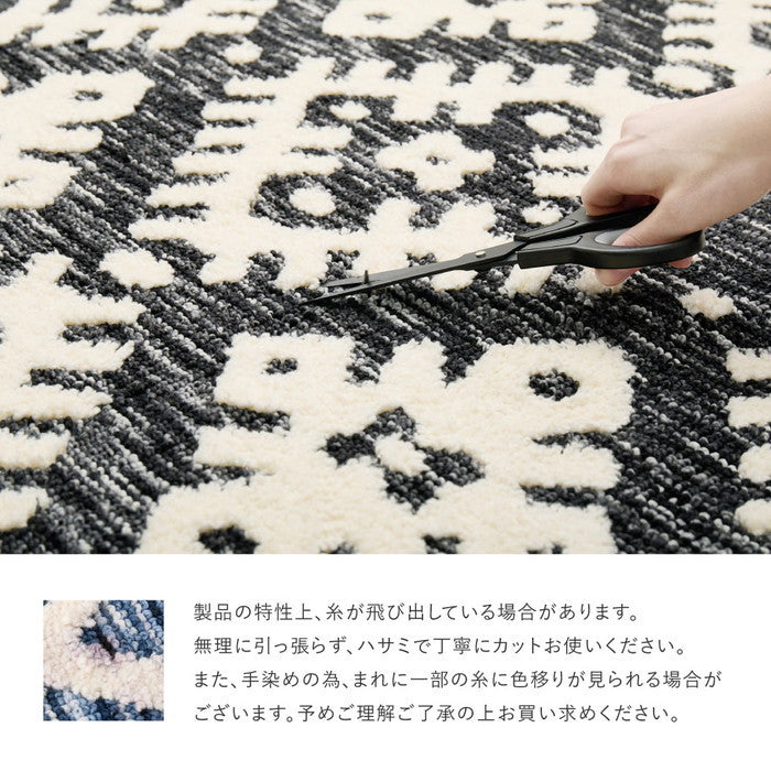 シェニールマット ダッタ 約60×90cm 玄関マット インテリアマット ウレタン入り ふっくら 厚手 室内 屋内 ジャガード織 オールシーズン hig-270092442xの画像