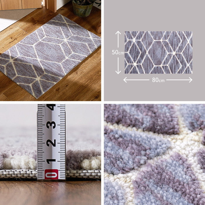 玄関マット クロード 約50×80cm 滑り止め シンプル モダン グレー 室内 屋内 エントランスマット hig-600008300xの画像