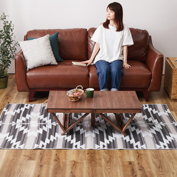 丈夫で洗える レジャーラグ クライヴ 約120×200cm PP ポリプロピレン アウトドア レジャーシート hig-81963300xの画像