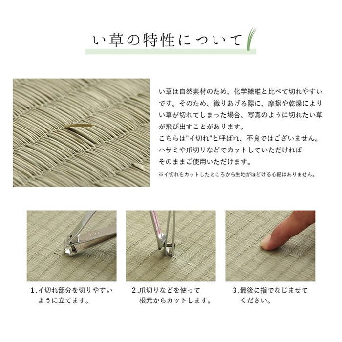 ラグ 正方形 夏用 い草 シンプル 191×191cm ベージュ ネイビー ihk-1050940023604の画像