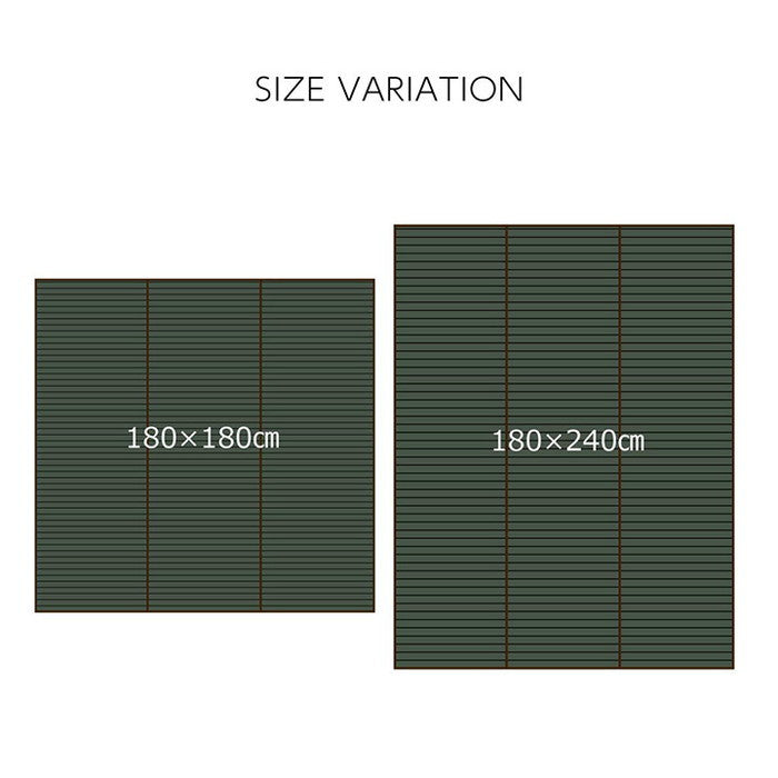 ラグ バンブー 竹 カーペット 敷物 夏 自然素材 おしゃれ 抗菌防臭 約180×180cm アイボリー ネイビー ihk-1100160144501の画像