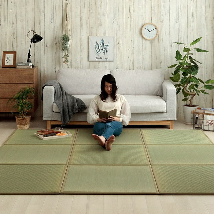 置き畳 い草 日本製 消臭 抗菌防臭 ダニ増殖抑制 無地 約82×82×1.8cm 6P 6枚組 ihk-1111530010205の画像