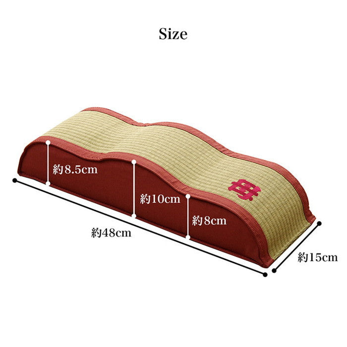 日本製 い草 足枕 くつろぎ 刺しゅう入り 父の日 母の日 ギフト ピンク ihk-1122580016001の画像