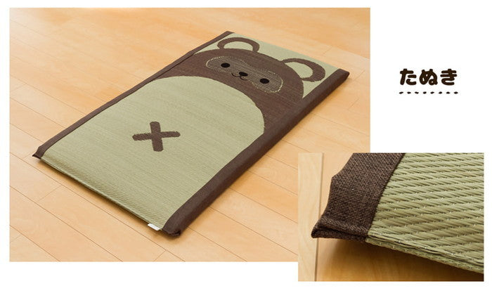 長座布団 い草 アニマル柄 ござまる 長座布団 ふくろう 約55×110cm ふくろう ihk-1130430011402の画像