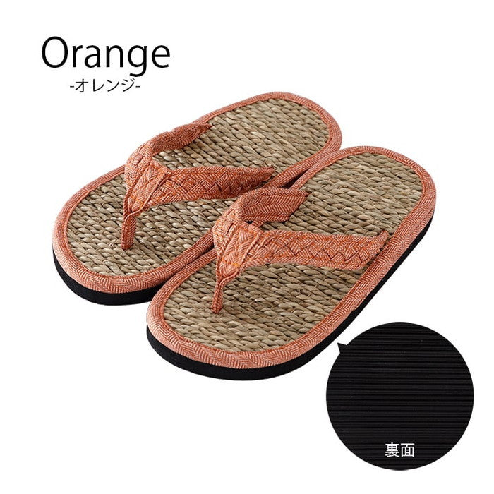 草履 子供 キッズ 七島い草 ベトナム製 さらさら シンプル 20cm 適応サイズ16?18cm ブルー オレンジ ihk-1141510048202の画像