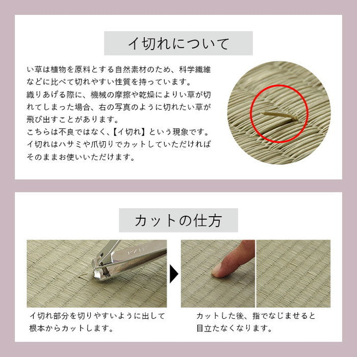 クッション 円座 楕円形 い草 チェック柄 調湿 空気清浄 お手入れ簡単 約45×35×4cm ベージュ ブルー ihk-1142260023302の画像