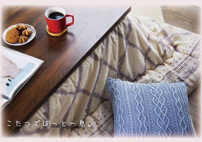 こたつ布団 正方形 インド綿 綿100% 約190×190cm グレー ピンク ihk-1151580130803の画像