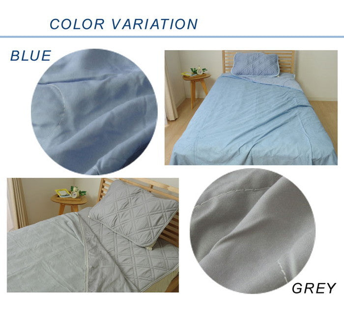 ケット シングル 洗える なめらか モダール 合わせケット 約140×190cm ブルー グレー ihk-1191160040110の画像