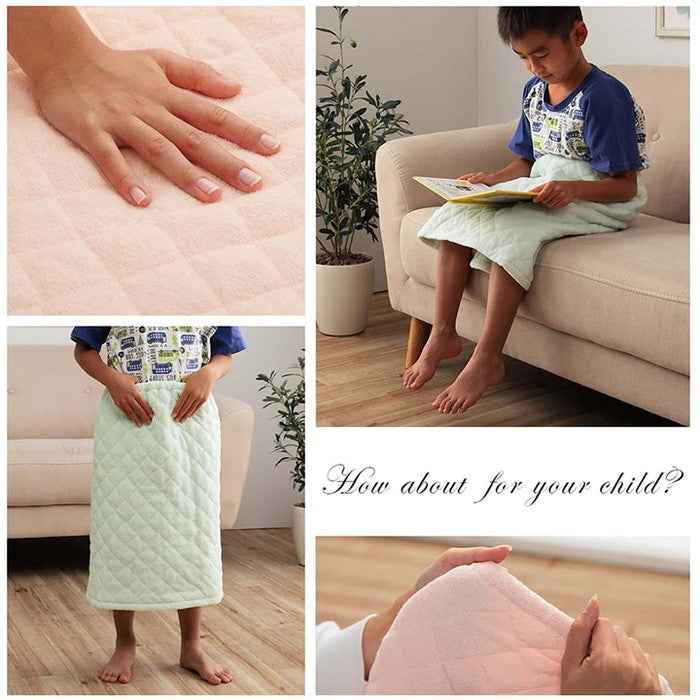 寝具 腹巻 寝冷え対策 お昼寝 キッズ ジュニア 綿100% ゴム付き ズレない 着脱簡単 洗える 洗濯機丸洗い 優しいタオル地 L 50×40cm ブルー ピンク ihk-1192330042627の画像