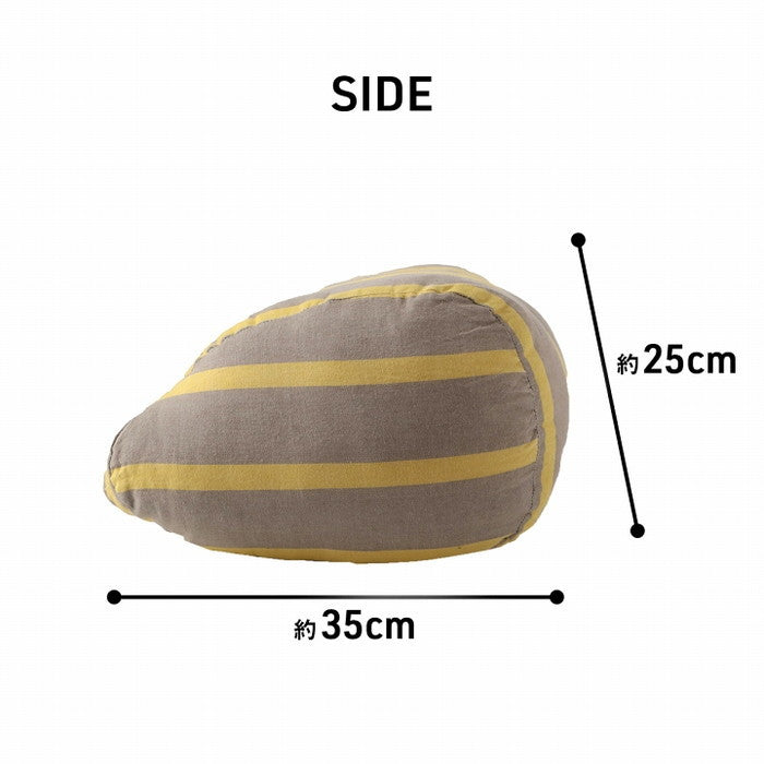 クッション 寄りかかり 日本製 オーガニックコットン 綿100% ボーダー 洗える 背もたれ 約60×35×25cm グレー ネイビー ihk-1210980131001の画像