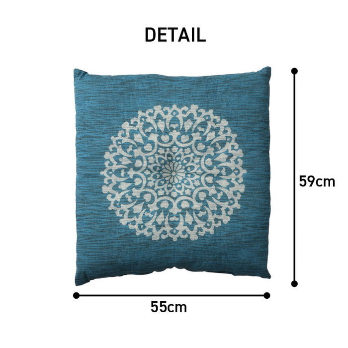 座布団 洗える 日本製 国産 和室 洋室 銘仙判 夏 約55×59cm 風夏 流水 ihk-1240770012304の画像